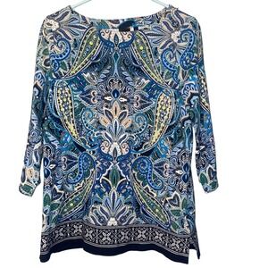 Rafaella Women's Large 3/4 Sleeve Multicolor Shirt
